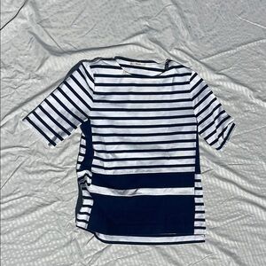 CELINE Navy and White Striped Shirt
